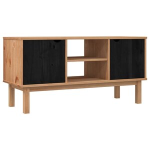 vidaXL Meuble TV OTTA 113 5 x 43 x 57 cm Noir Bois de pin massif