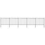vidaXL Clôture de jardin avec dessus en lance Acier 8 5 x 1 5 m Noir