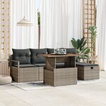 vidaXL Canapé de jardin 6 pièces avec coussins gris