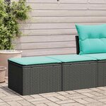 vidaXL Salon de jardin avec coussins 2 Pièces noir résine tressée acacia