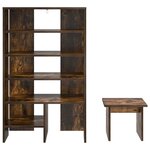 vidaXL Cabinet à chaussures 2 Pièces Chêne fumé Bois d'ingénierie