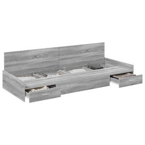 vidaXL Cadre de lit Gris Sonoma 90 x 200 cm Bois d'ingénierie