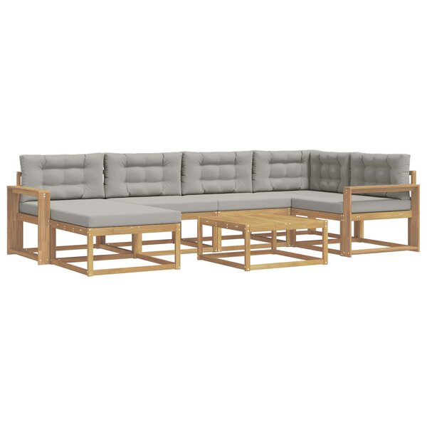 vidaXL Ensemble de canapés d'extérieur 7 pc Blanc et gris clair