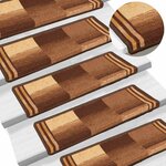vidaXL Tapis d'escalier autoadhésifs 5 Pièces 65x21x4 cm Marron