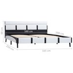 vidaXL Cadre de lit avec LED Blanc Similicuir 160 x 200 cm