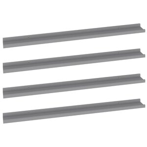 vidaXL Étagères murales 4 Pièces Gris 100x9x3 cm