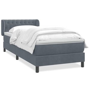 vidaXL Sommier à lattes de lit et matelas gris foncé 80x210 cm velours