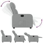 vidaXL Fauteuil inclinable Gris clair Tissu
