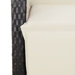 vidaXL Chaise inclinable de jardin et repose-pied noir résine tressée