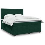vidaXL Sommier à lattes de lit et matelas Vert foncé 180x200cm Velours