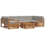 vidaXL Ensemble de canapés d'extérieur 7 pc Gris Naturel et Clair