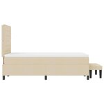 vidaXL Lit à ressorts avec tête de lit Crème 120 x 190 cm tissu