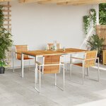 Ensemble de Salle à Manger de Jardin en Teck Massif de 5 Pièces vidaXL