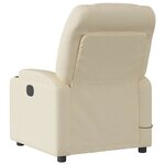 vidaXL Fauteuil de massage inclinable Crème Tissu
