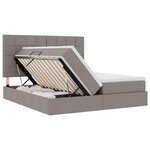 vidaXL Lit de rangement LED avec matelas Taupe 180 x 200 cm Tissu