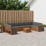 vidaXL Ensemble de canapés d'extérieur 8 Pièces Naturel et Anthracite