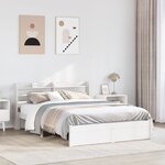 vidaXL Cadre de lit avec tête de lit sans matelas blanc 120x200 cm