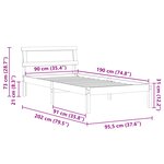 vidaXL Cadre de lit Blanc 90 x 190 cm Bois massif en pin