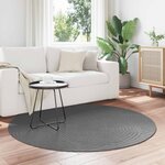 vidaXL Tapis de surface Rond HUARTE Anthracite Ø 120 CM Polyester