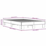 vidaXL Cadre de lit chêne marron 120x200 cm bois d'ingénierie et métal
