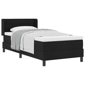 vidaXL Lit à ressorts avec tête de lit Noir 190 x 90 cm tissu