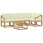 vidaXL Ensemble de canapés d'extérieur 6 pc Blanc et crème