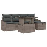 vidaXL Ensemble de canapé de jardin 6 Pièces Gris polyrotin