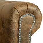vidaXL Canapé Chesterfield 2 places cuir artificiel marron