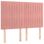 vidaXL Sommier à lattes de lit avec matelas Rose 140x190 cm Velours