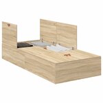 vidaXL Cadre de lit avec rangement Chêne Sonoma 100 x 200 cm