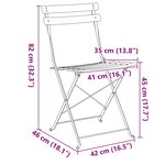 vidaXL Chaise de jardin pliante 2 Pièces Beige 42 x 46 x 82cm Acier
