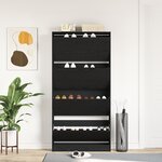 vidaXL Armoire à chaussures Chêne noir Bois d'ingénierie
