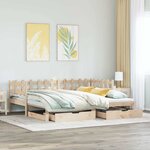 vidaXL Lit de jour avec gigogne et tiroirs sans matelas 80x200 cm