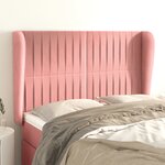 vidaXL Tête de lit avec oreilles Rose 147x23x118/128 cm Velours