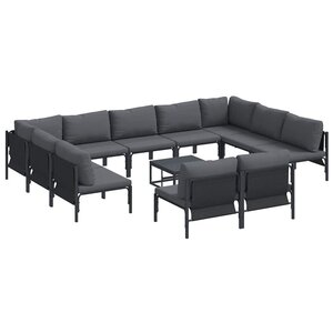 vidaXL Ensemble de canapé de jardin Anthracite Acier