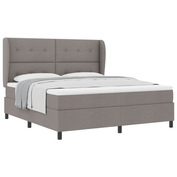 vidaXL Lit à ressorts avec matelas Taupe 180 x 200 cm tissu