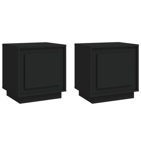 vidaXL Tables de chevet 2 Pièces noir 44x35x45 cm bois d'ingénierie