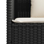vidaXL Banc de jardin avec coussins noir résine tressée