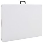 vidaXL Table pliable de jardin avec 2 bancs 180 cm Acier et PEHD Blanc