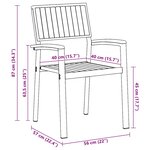 Chaises d'extérieur vidaXL 2 Pièces Empilables en Bois Acacia et Métal Gris