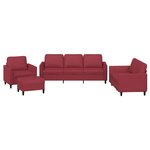 vidaXL Ensemble de canapés 4 Pièces et coussins Rouge bordeaux Similicuir