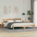 vidaXL Cadre de lit Marron 180 x 200 cm Bois massif en pin