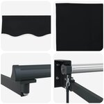 vidaXL Store rétractable manuel avec LEDs Noir et anthracite 4 × 3 m
