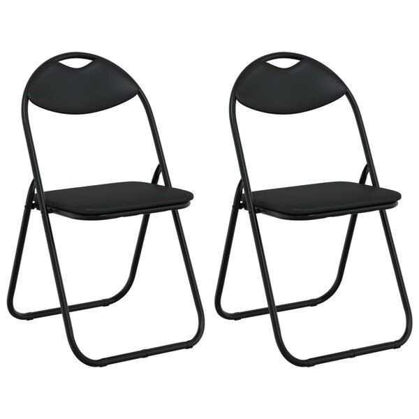 vidaXL Chaise pliante 2 Pièces Noir 48 x 43 5 x 81 cm Simili cuir