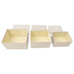 vidaXL Boîtes de rangement empilables 3 Pièces Tissu Crème