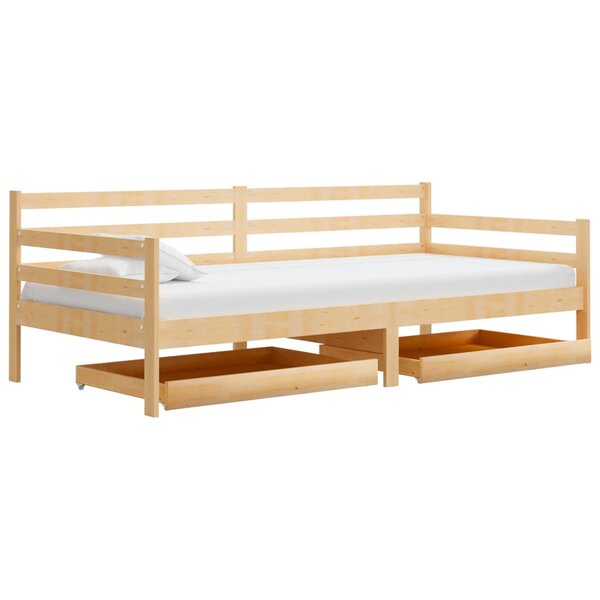 vidaXL Lit de jour sans matelas avec tiroirs 90x200 cm bois pin massif