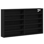vidaXL Cabinet Vitrine Noir Chêne 100x15x58 cm Bois d'ingénierie