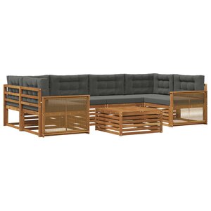 vidaXL Ensemble de canapés d'extérieur 7 pc Naturel et Anthracite