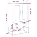 vidaXL Buffet haut vert olive 68x39 x111 5 cm acier