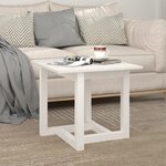 vidaXL Table basse Blanc 50x50x45 cm Bois massif de pin